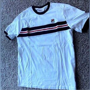 Fila White,Black,Red Ringer T-Shirt XL